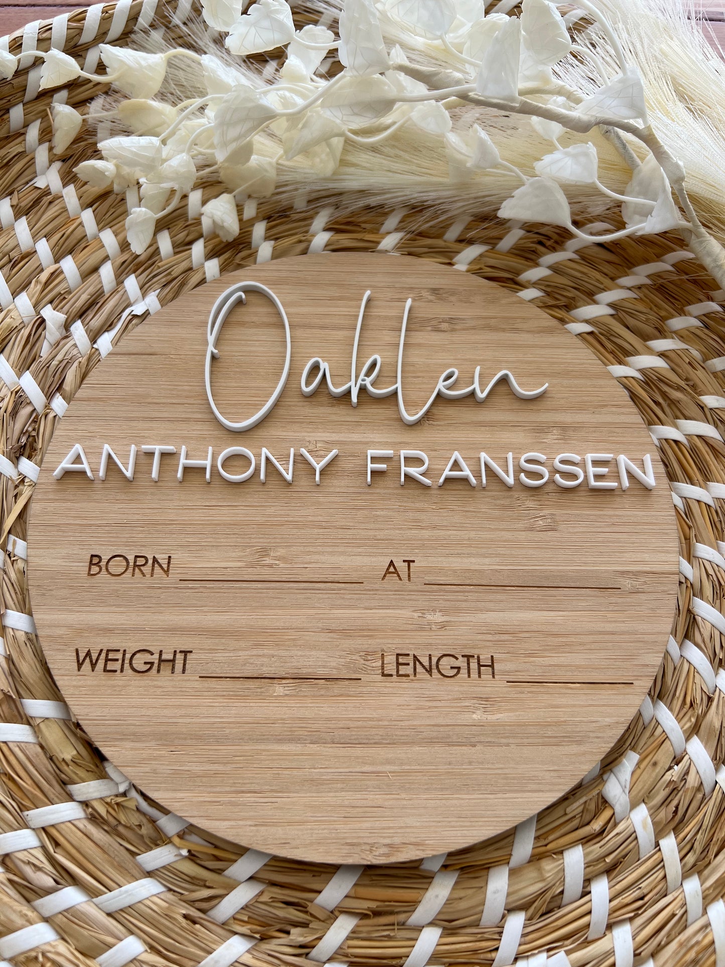 3D Personalised Birth Announcement Plaque