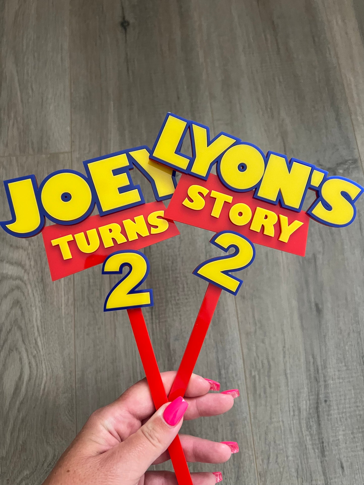 'Toy Story' Theme Personalised Acrylic Cake Topper