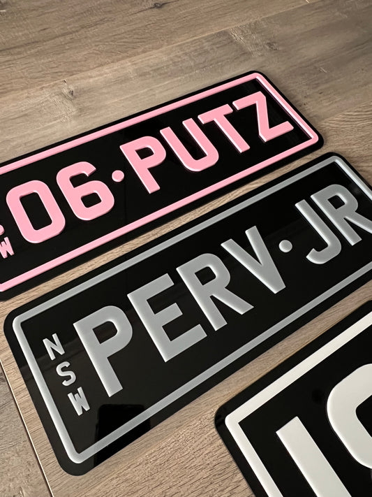 Novelty Acrylic Number Plates