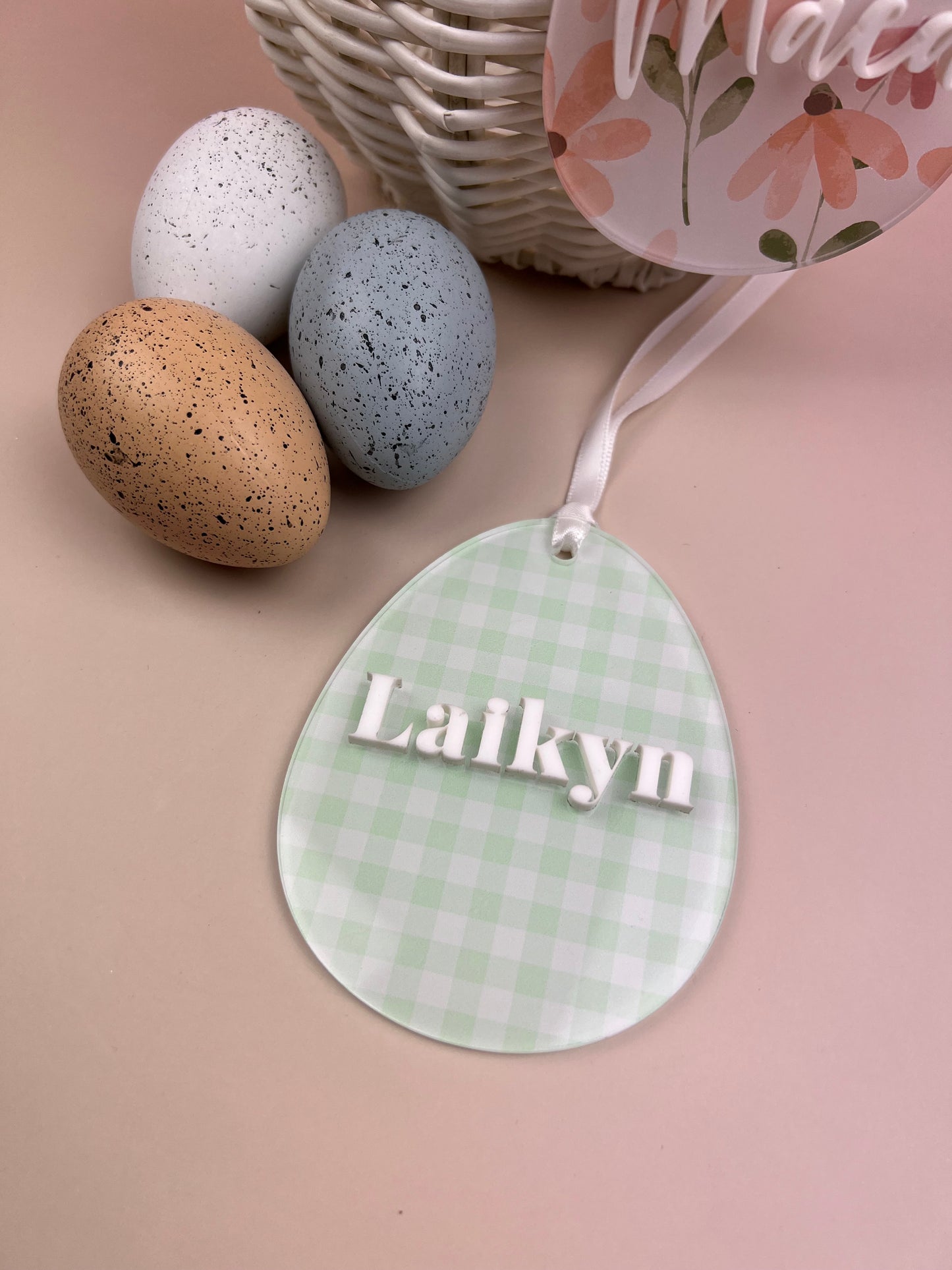 Egg Shaped Acrylic Easter Tag