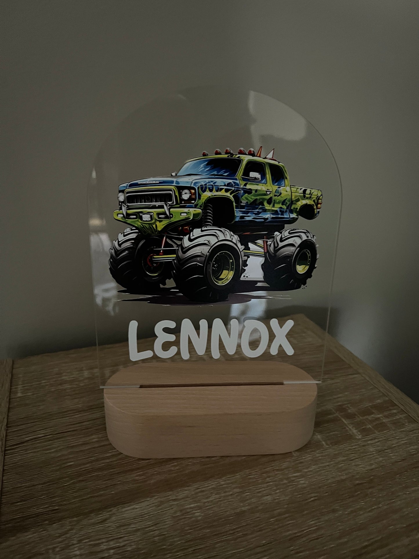 Personalised Arch Night Light - Printed Monster Truck