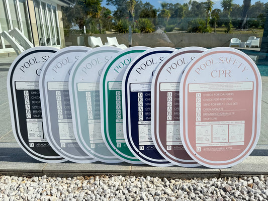 Double Sided Pool CPR Safety/Pool Rules Sign - Oval