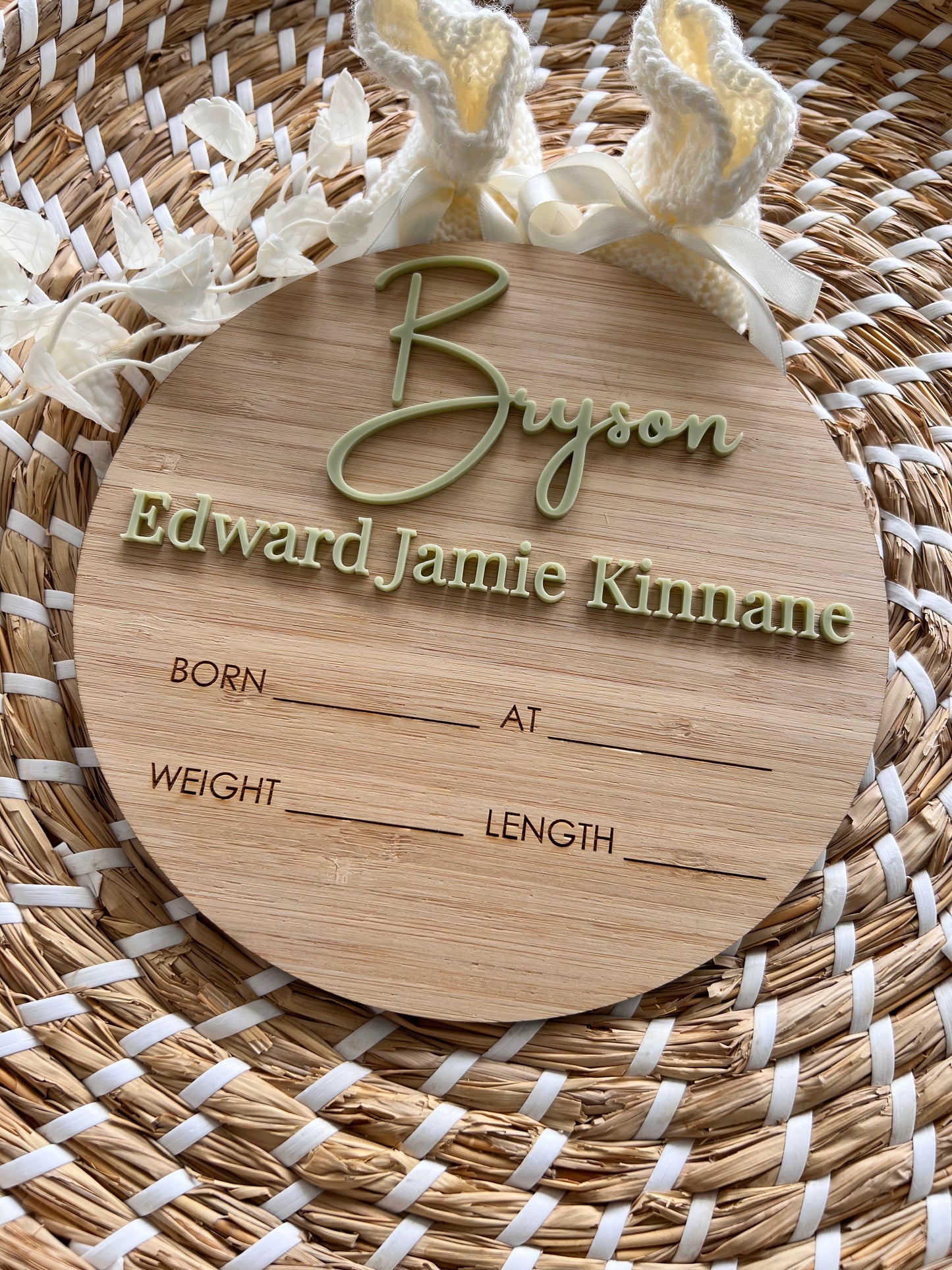 3D Personalised Birth Announcement Plaque