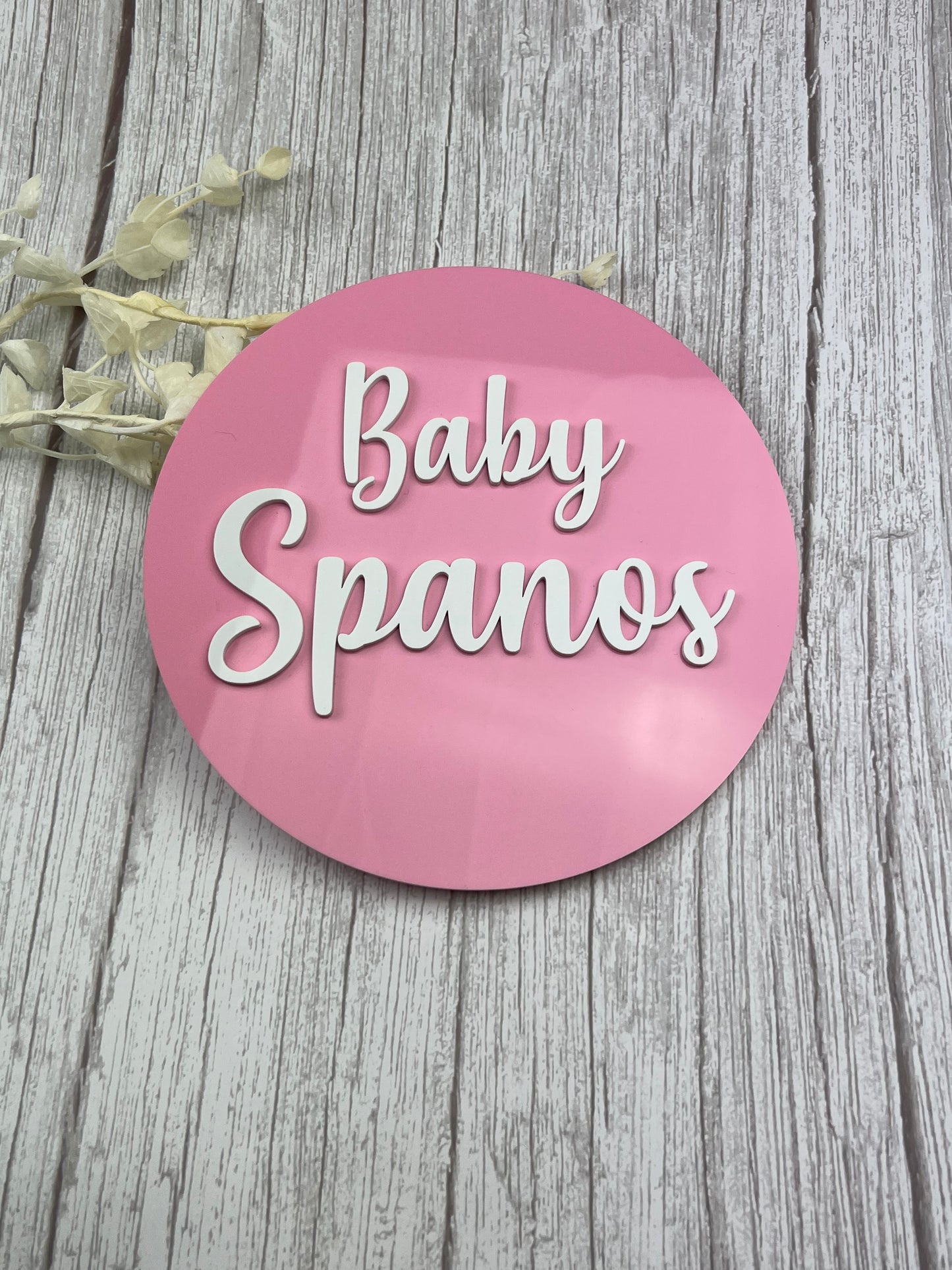 3D Acrylic Baby Announcement Plaque