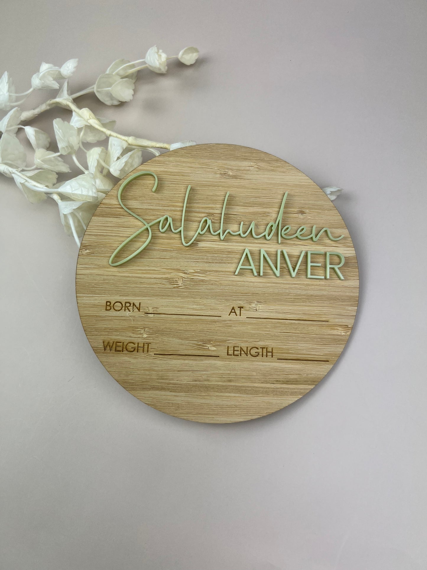 3D Personalised Birth Announcement Plaque