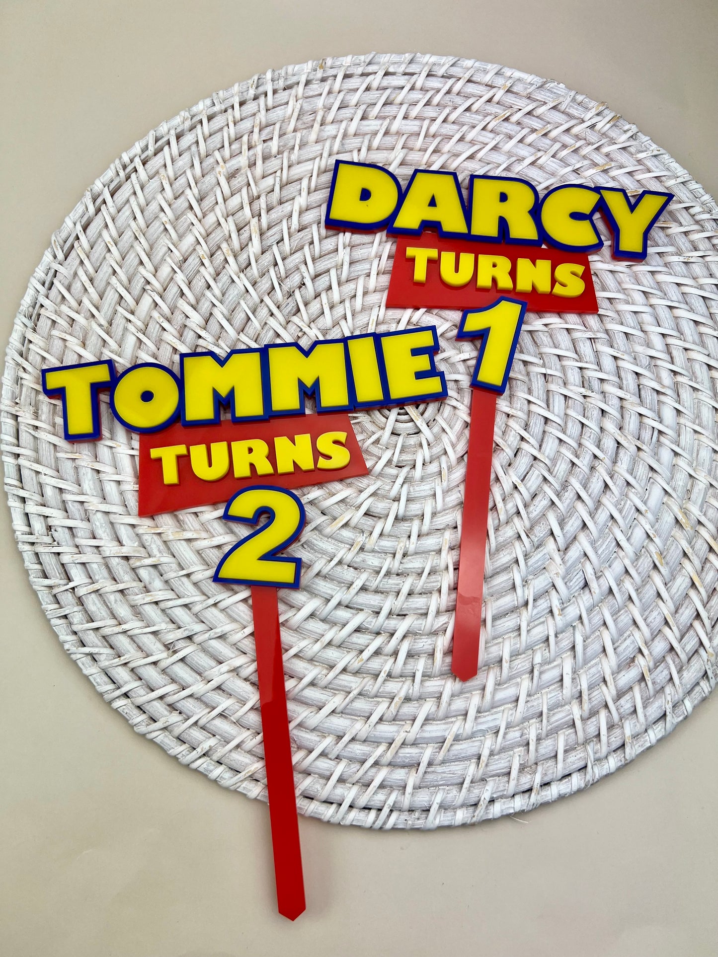 'Toy Story' Theme Personalised Acrylic Cake Topper