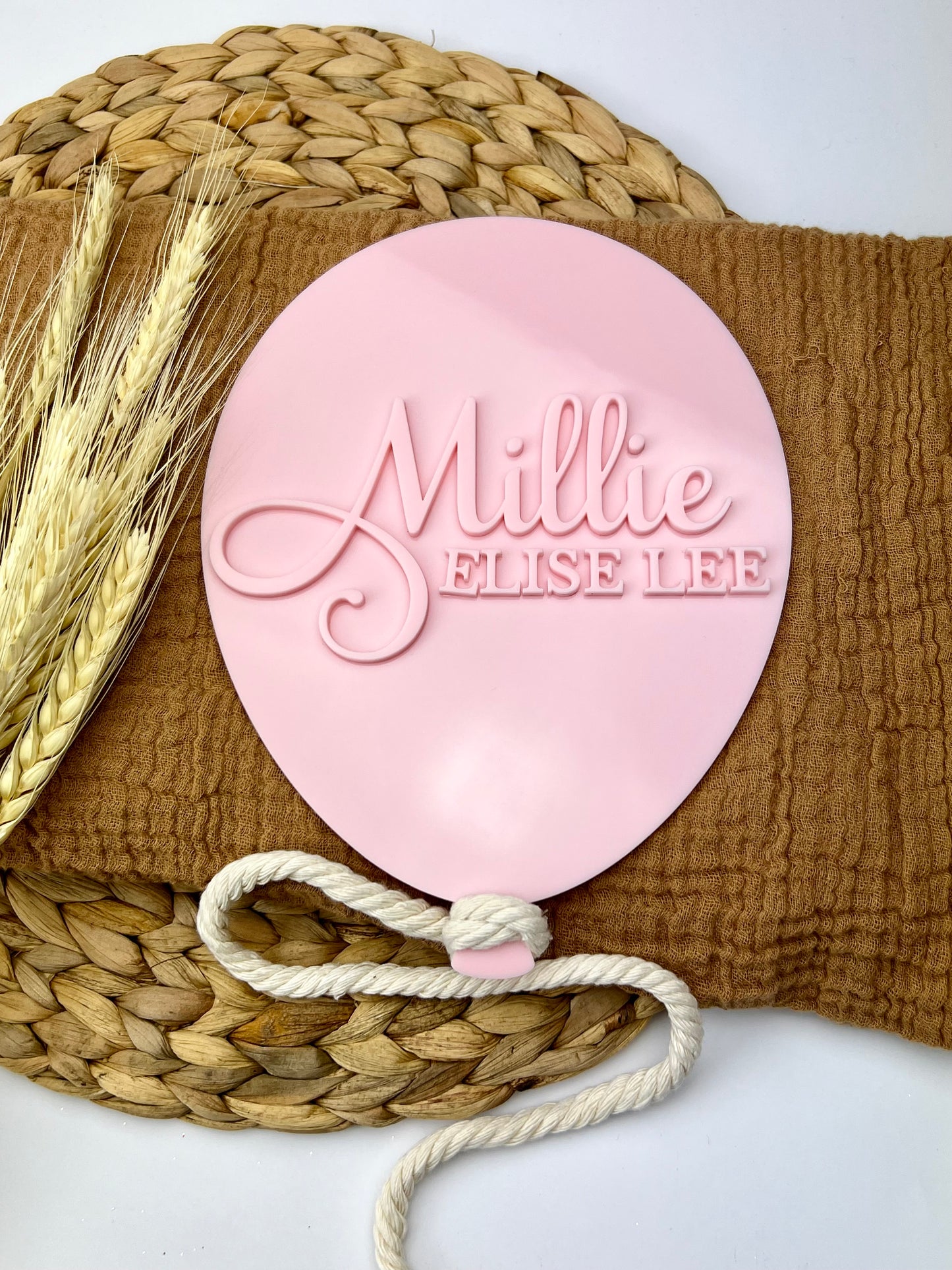 Acrylic 'Balloon' Announcement Plaque (Acrylic Text)