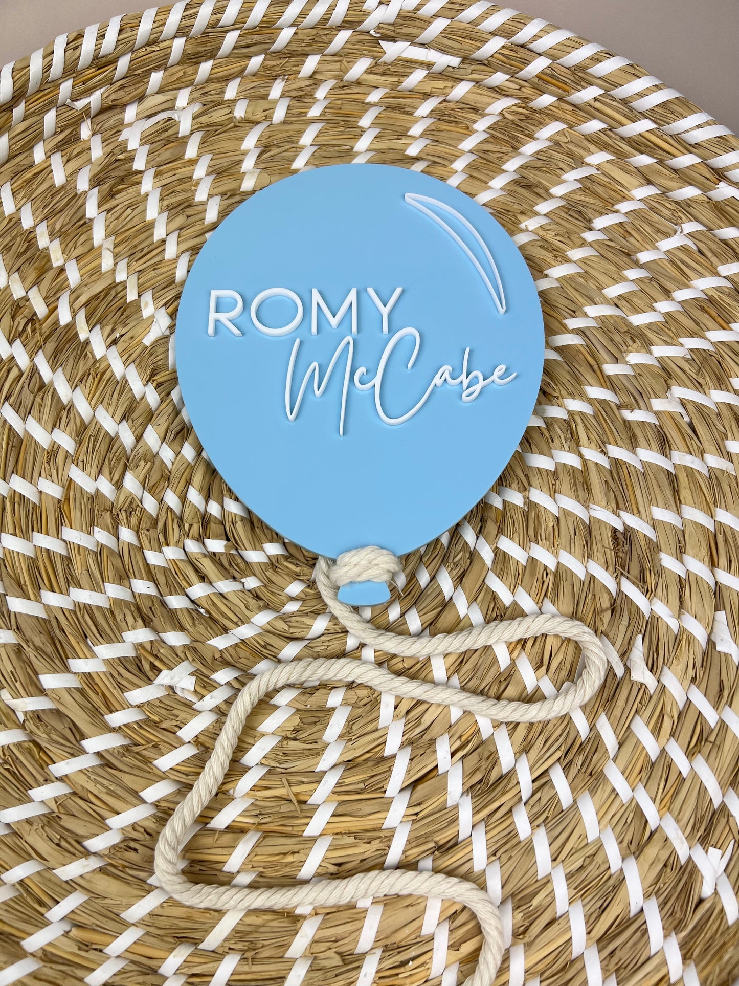 Acrylic 'Balloon' Announcement Plaque (Acrylic Text)