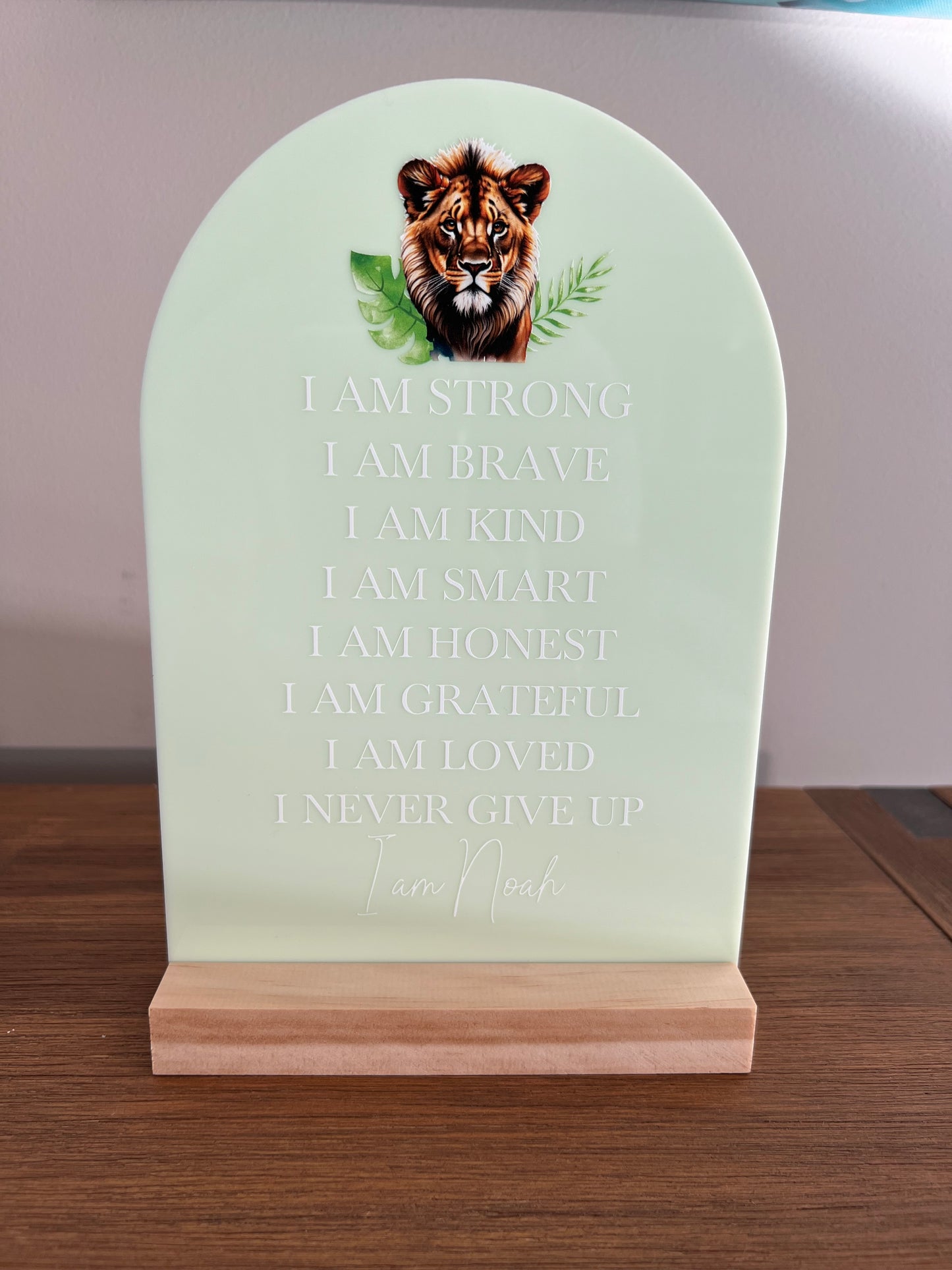 Personalised Arch Affirmation Plaque