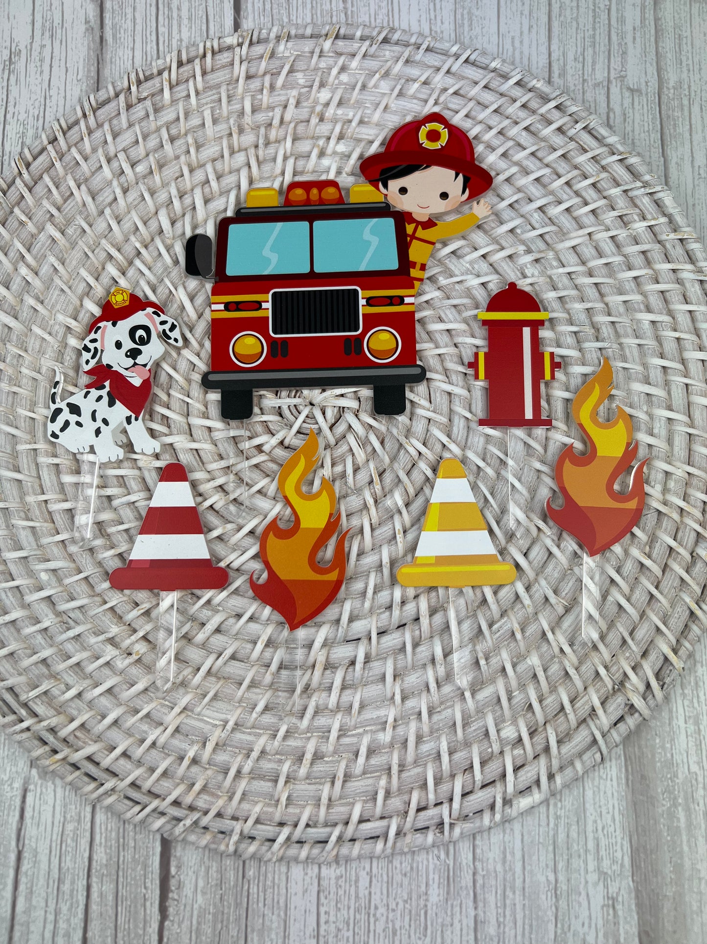 Printed Cake Topper Set - Firefighter