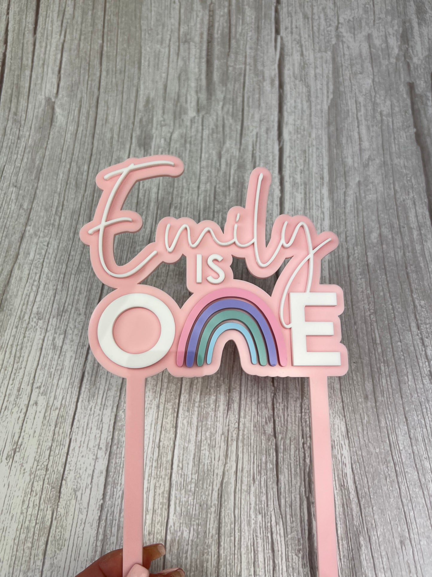 Double Layer 'Rainbow' Acrylic Cake Topper