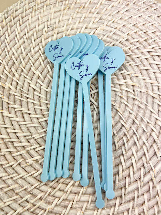Acrylic Drink Stirrers (Heart)
