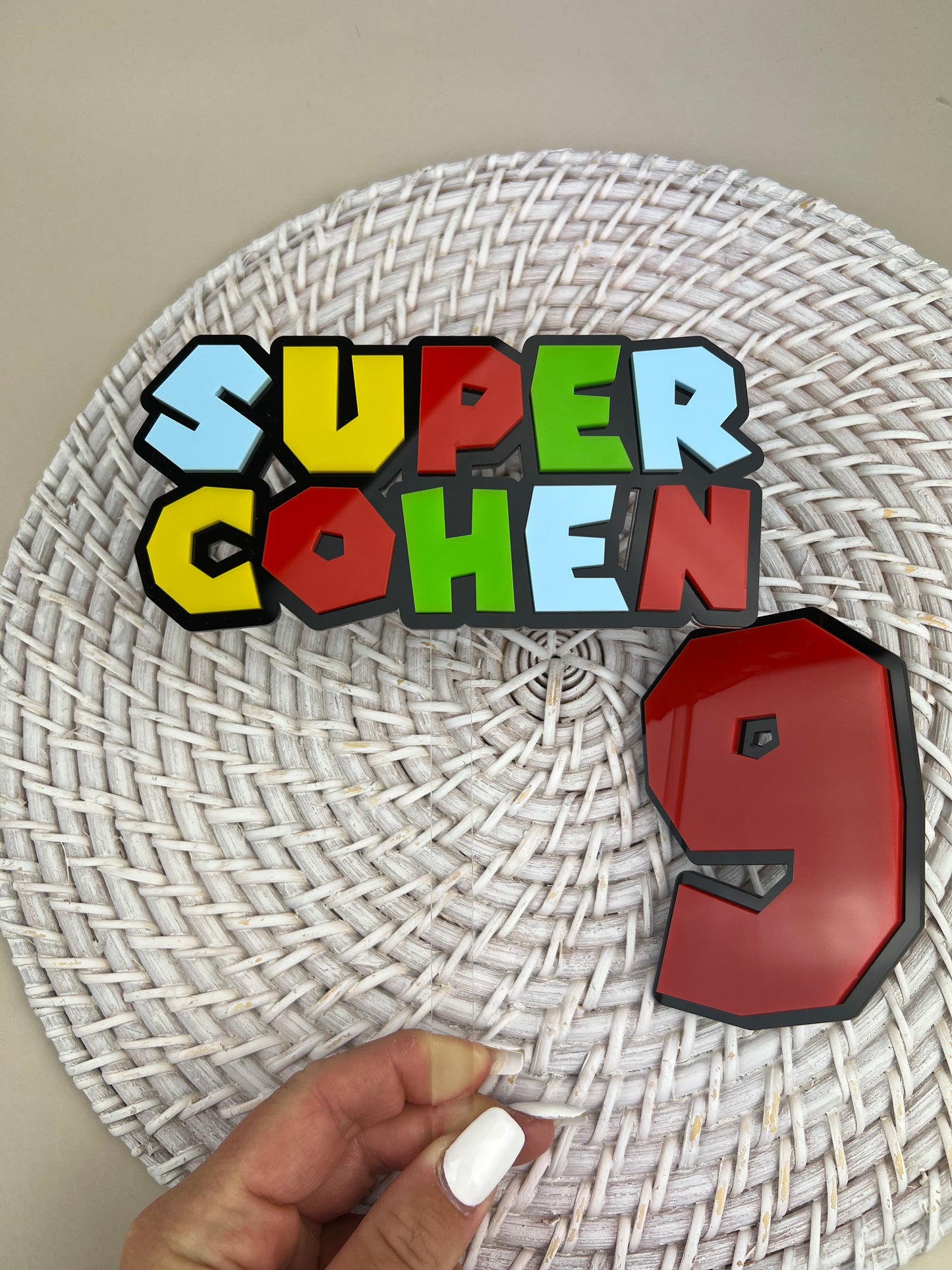 Super Mario Themed Acrylic Cake Topper