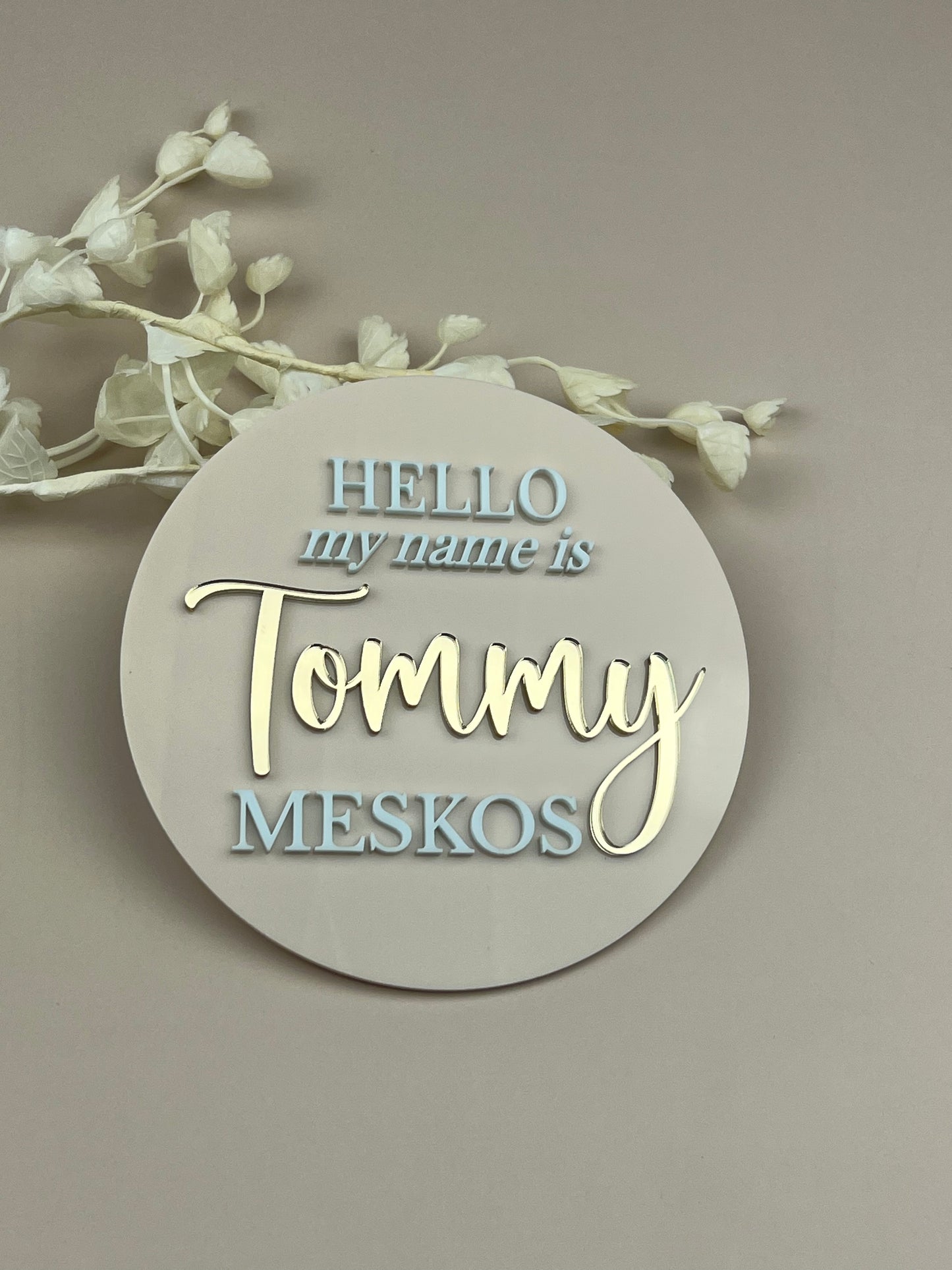 3D Acrylic Baby Announcement Plaque