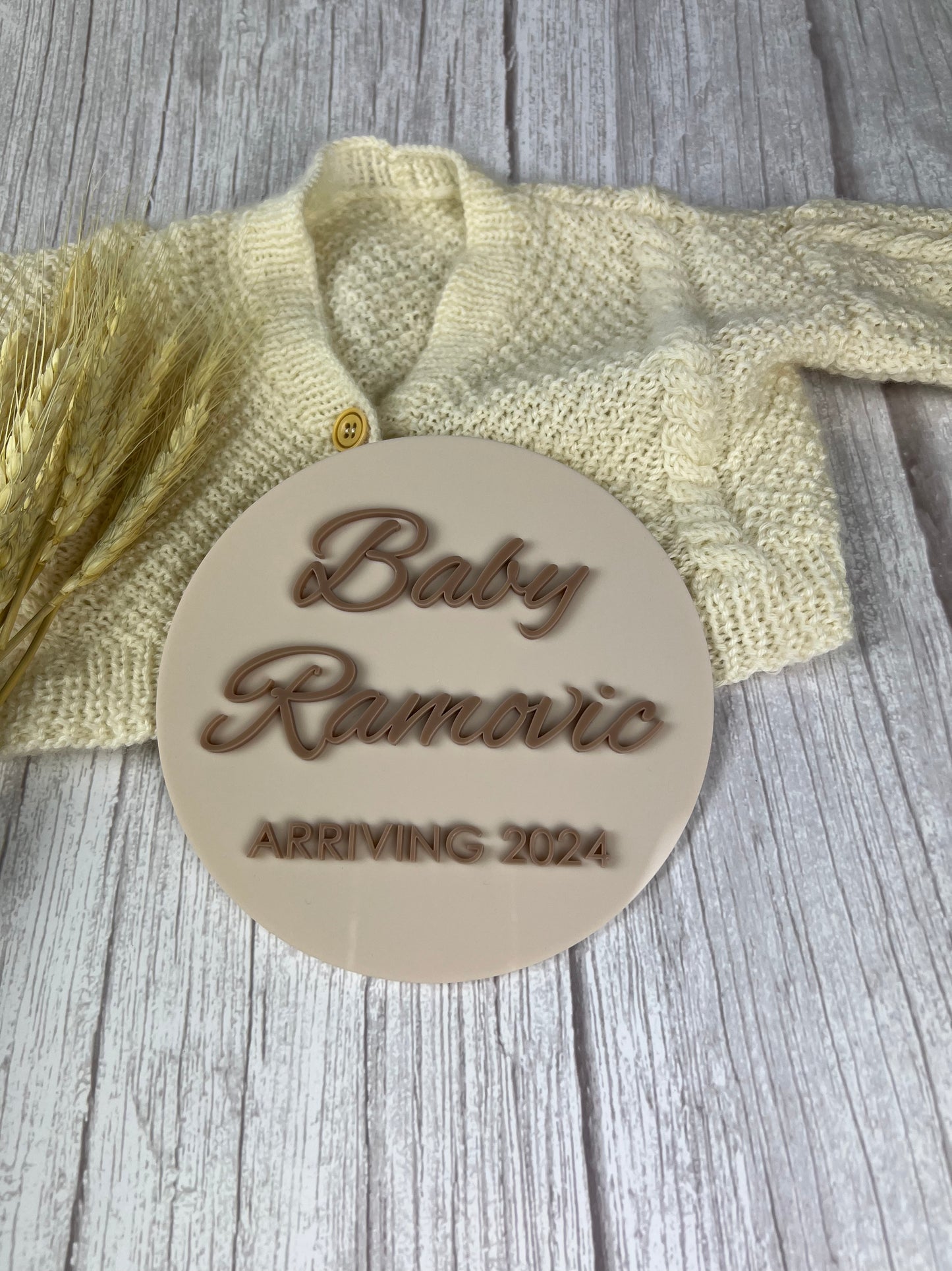 3D Acrylic Baby Announcement Plaque