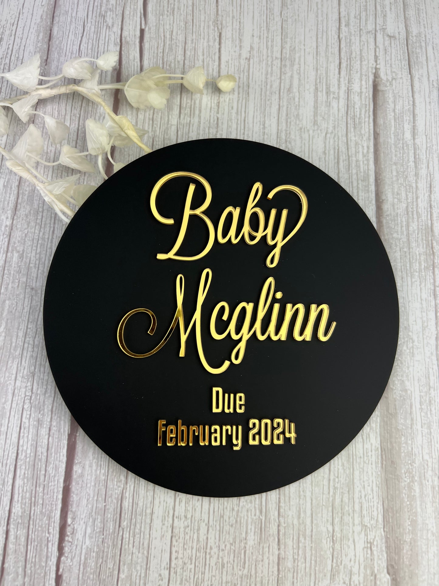 3D Acrylic Baby Announcement Plaque