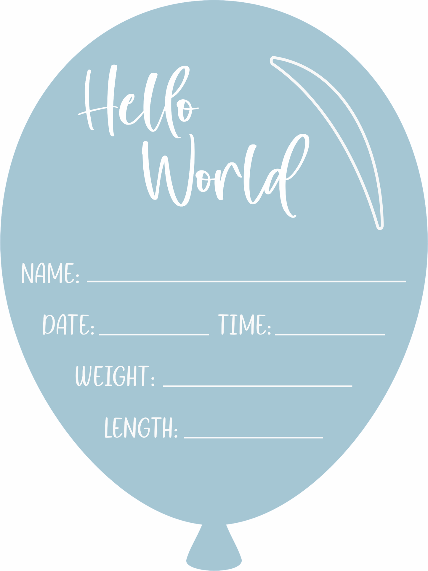 Acrylic Balloon Announcement Plaque - Birth Details