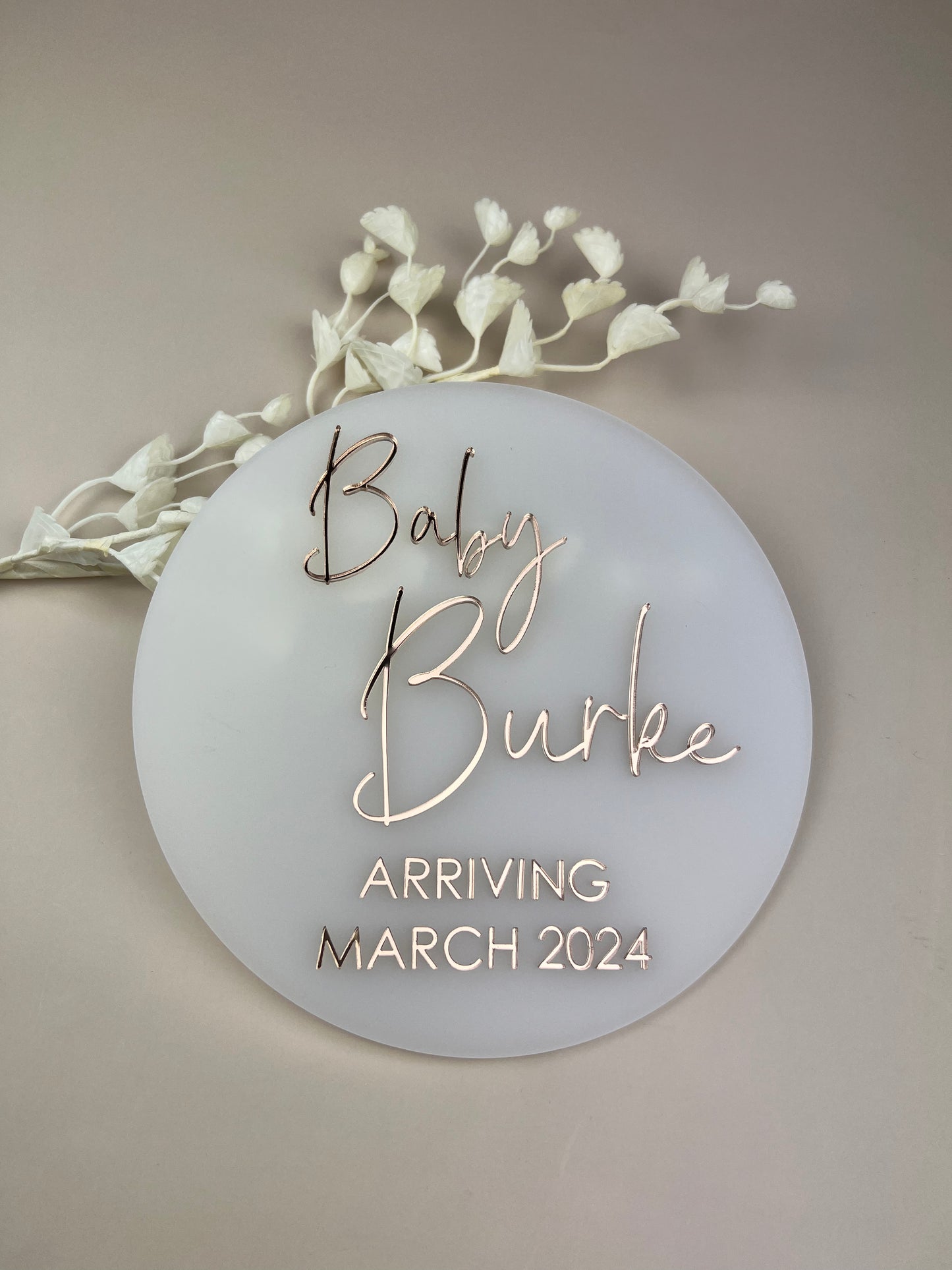 3D Acrylic Baby Announcement Plaque