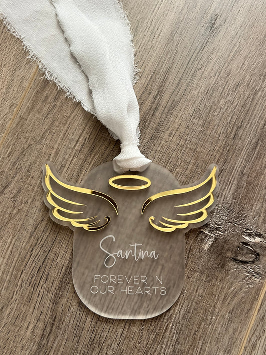 Angel Wing Memorial Christmas Tree Ornament