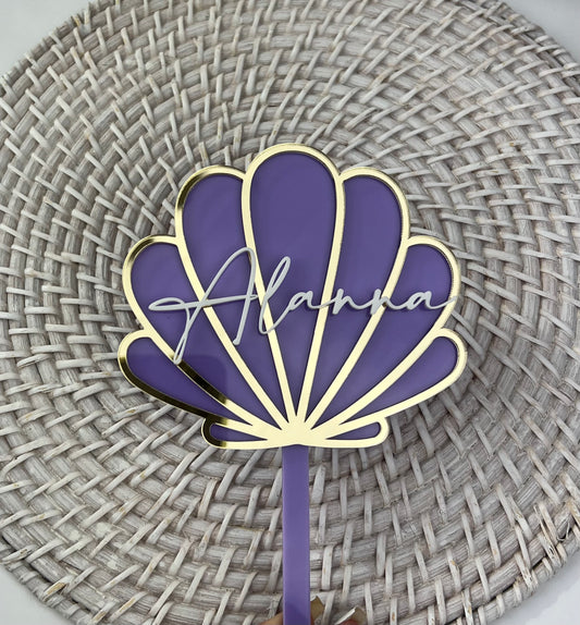 Mermaid Shell Acrylic Cake Topper