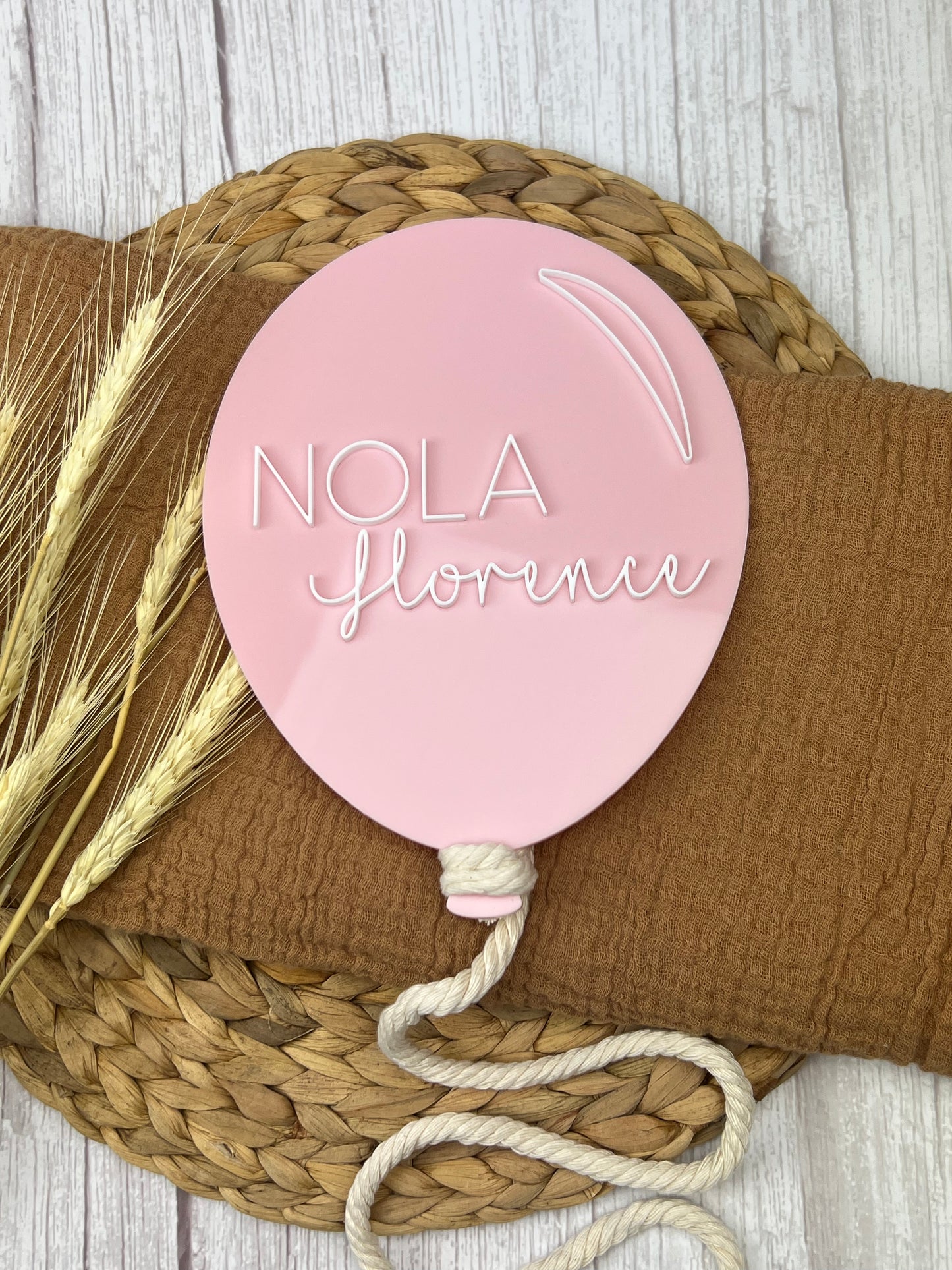 Acrylic 'Balloon' Announcement Plaque (Acrylic Text)