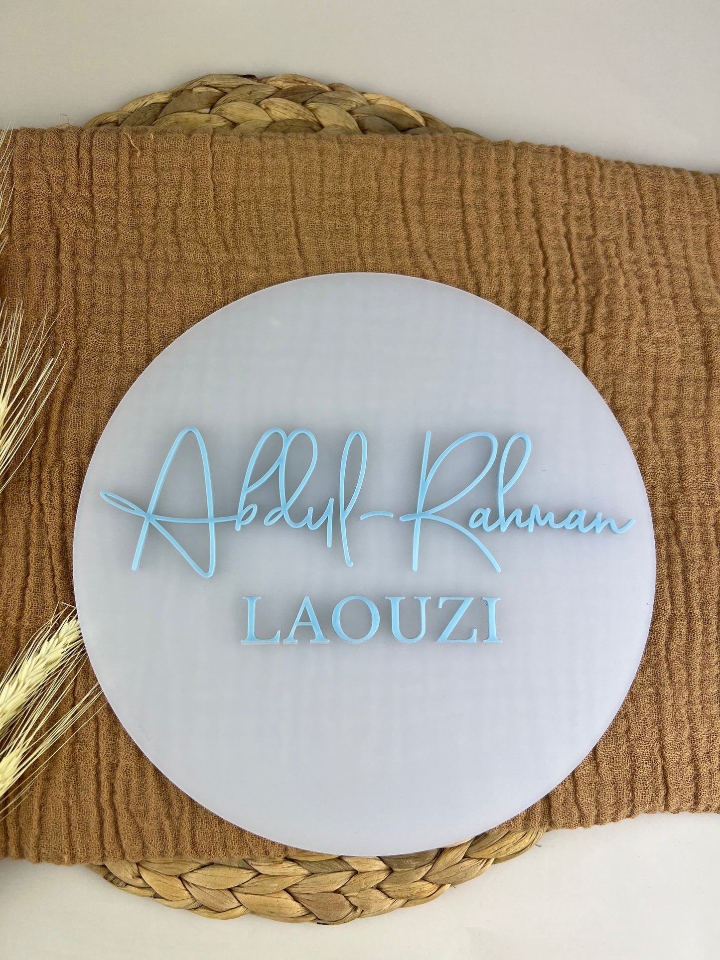 3D Acrylic Baby Announcement Plaque