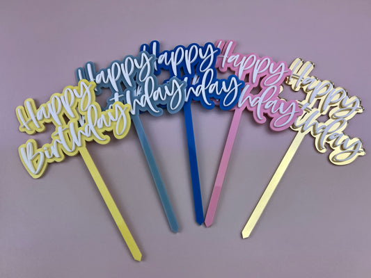 3D Happy Birthday Cake Toppers