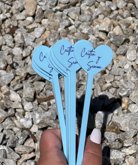 Acrylic Drink Stirrers (Heart)