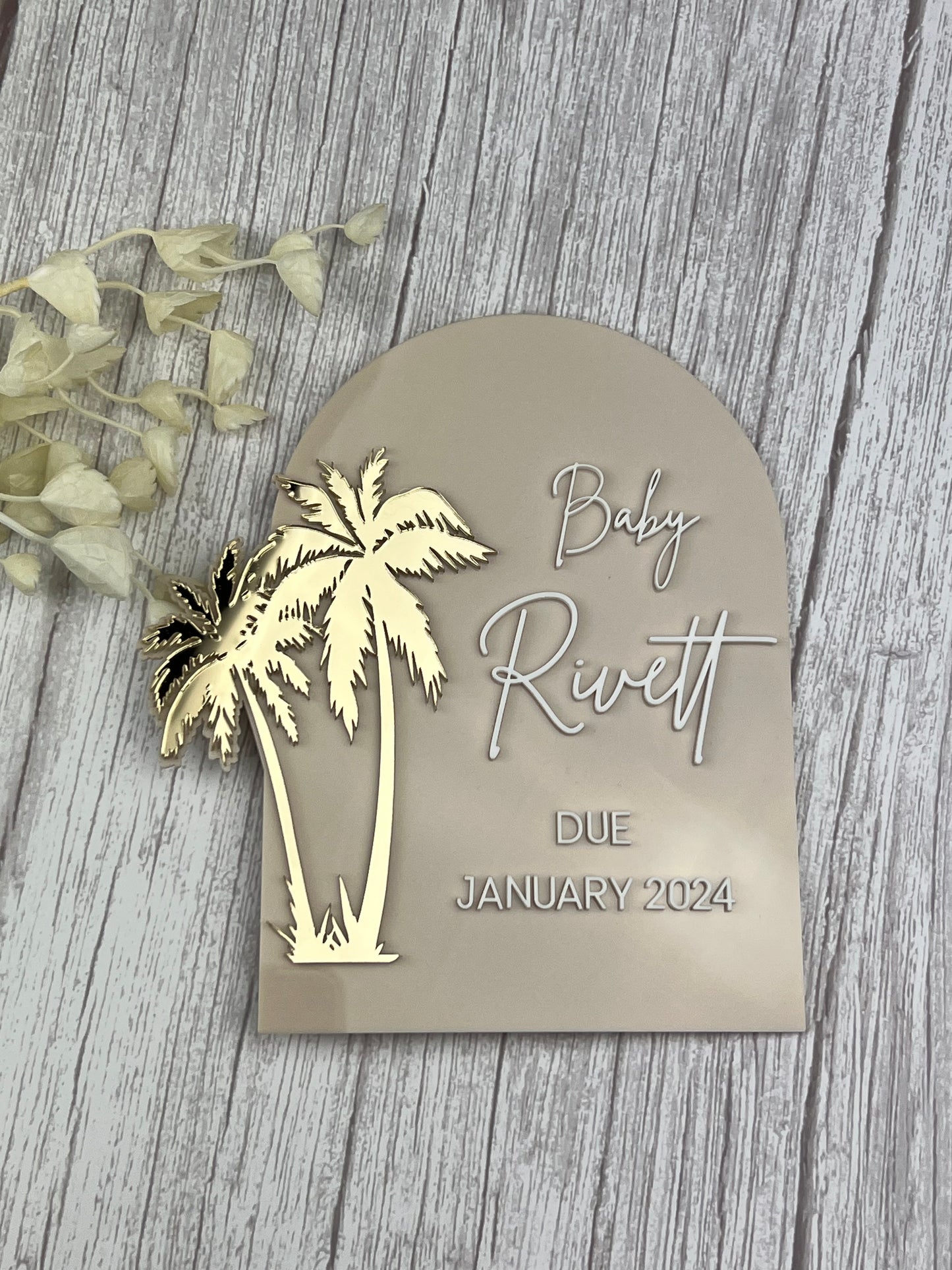 3D Acrylic Palm Announcement Plaque