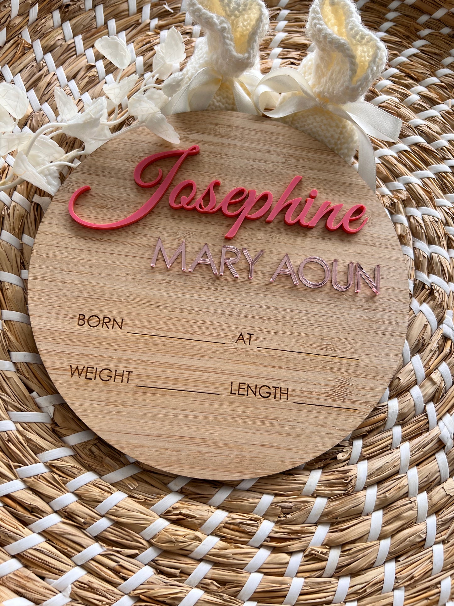 3D Personalised Birth Announcement Plaque