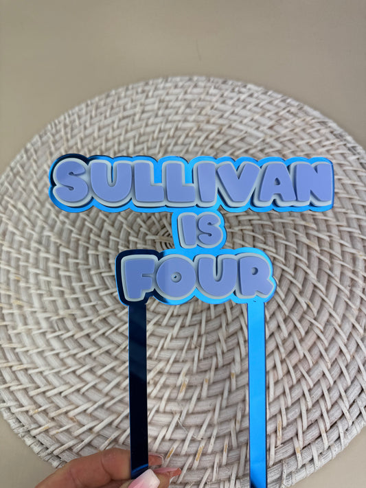 Triple Layer Acrylic Cake Topper