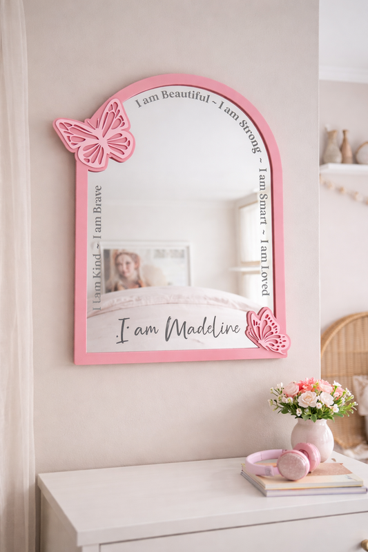 Personalised Affirmation Mirror - Butterflies