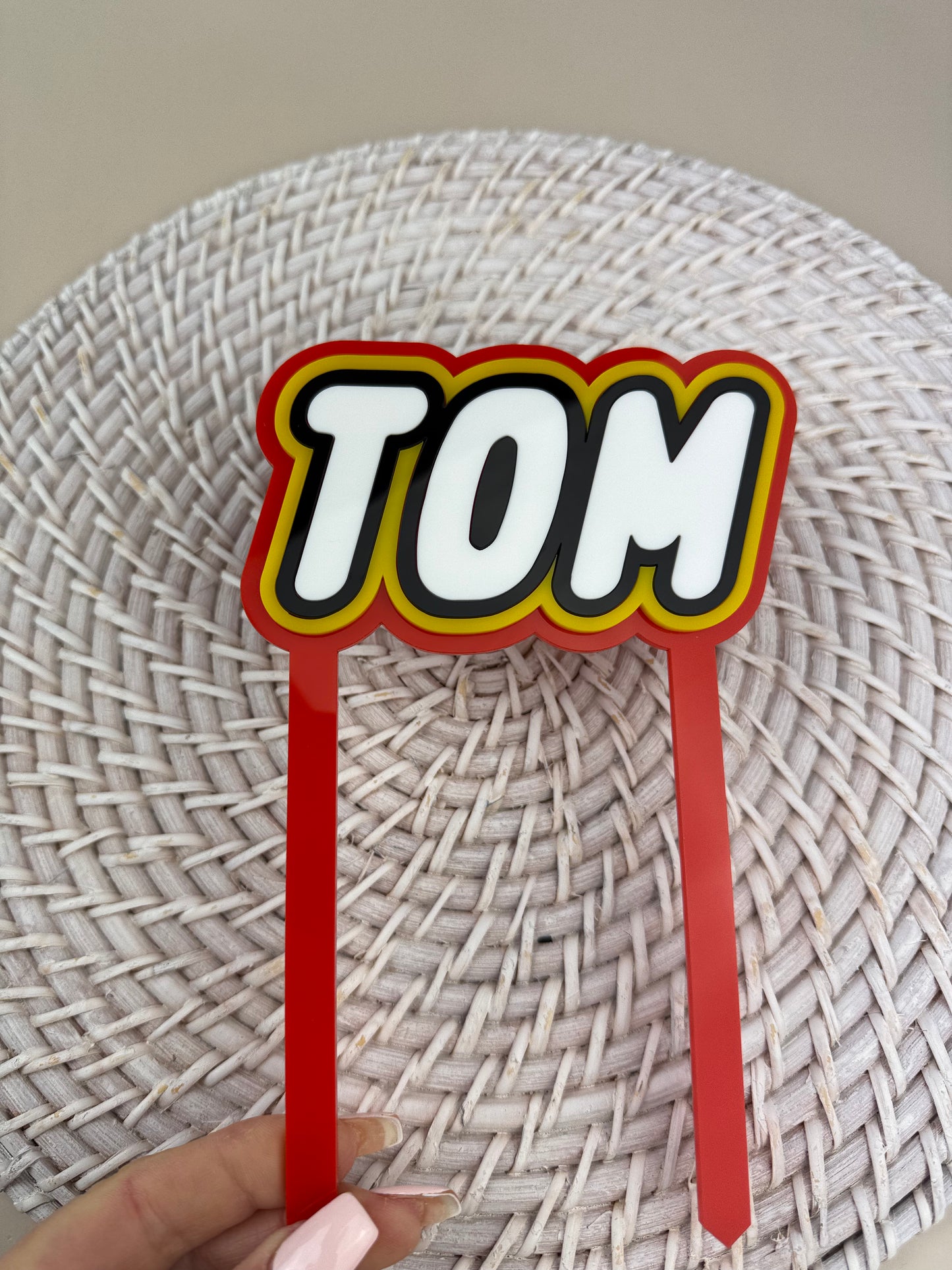 ‘Lego’ Theme Personalised Acrylic Cake Topper
