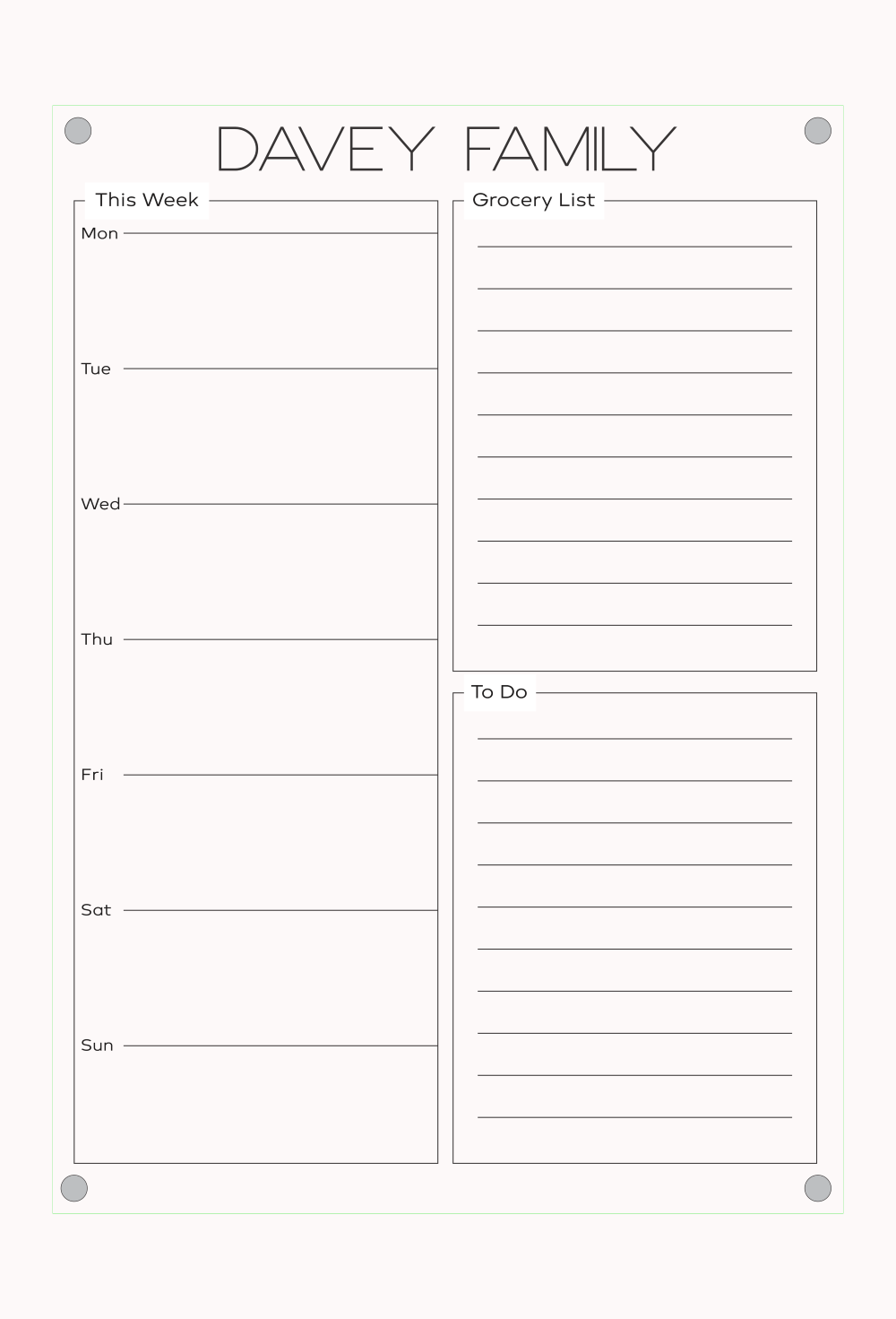 Weekly Meal Planner (Magnetic)