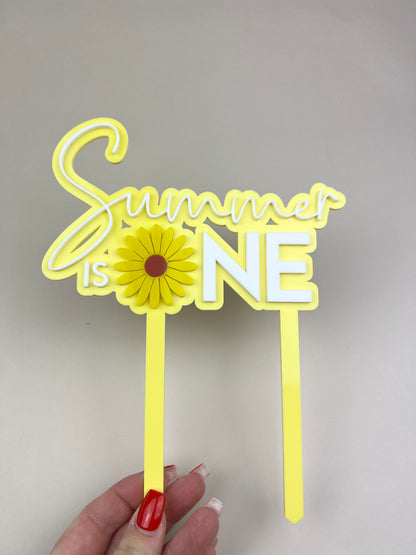 2 Layer 'Sunflower' Design Acrylic Cake Topper