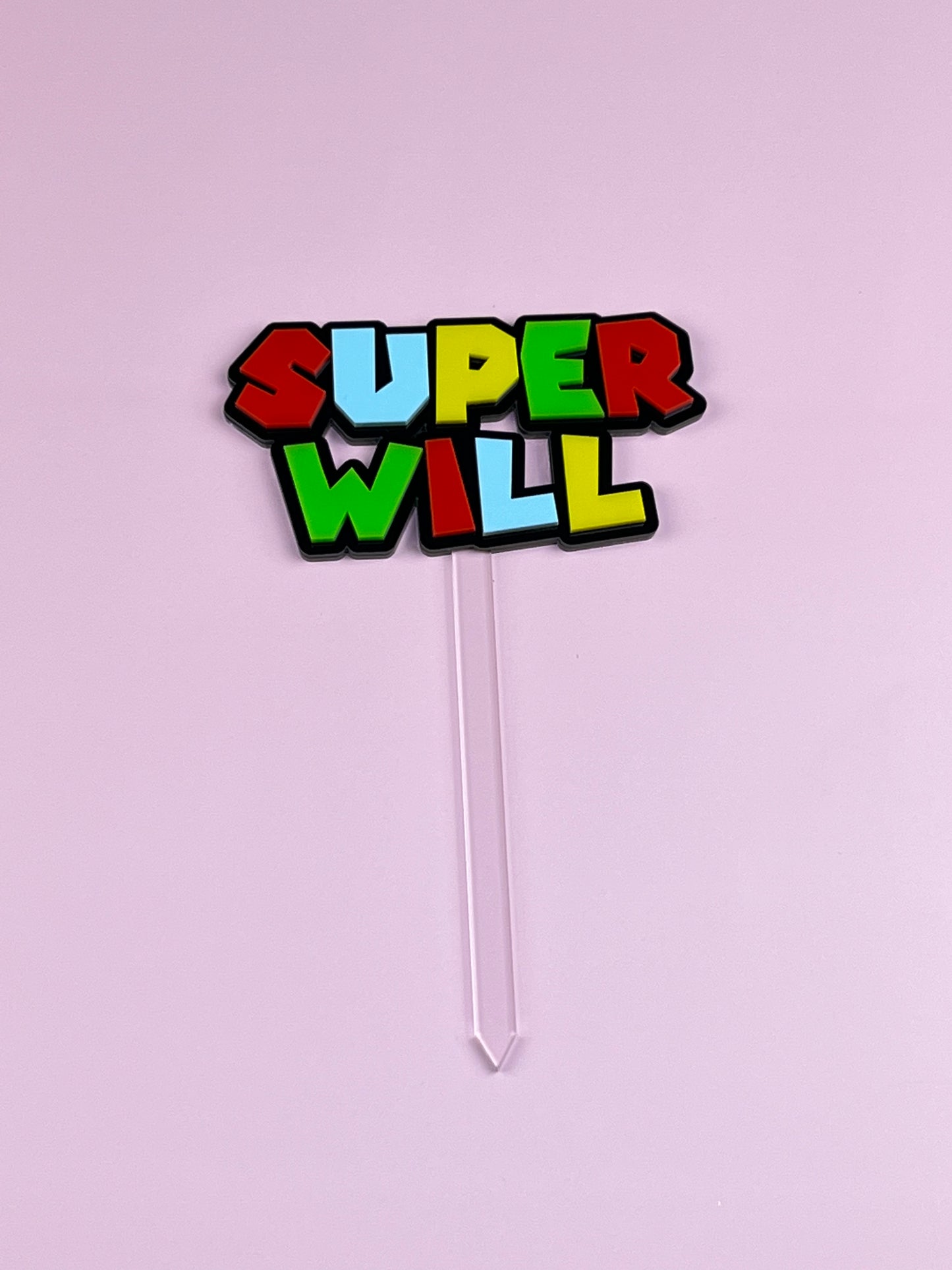 Super Mario Themed Acrylic Cake Topper