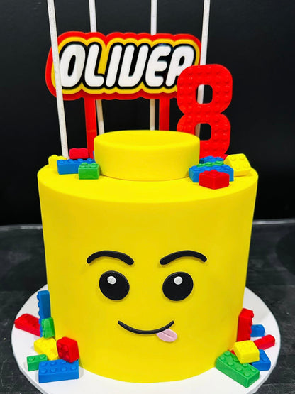 ‘Lego’ Theme Personalised Acrylic Cake Topper