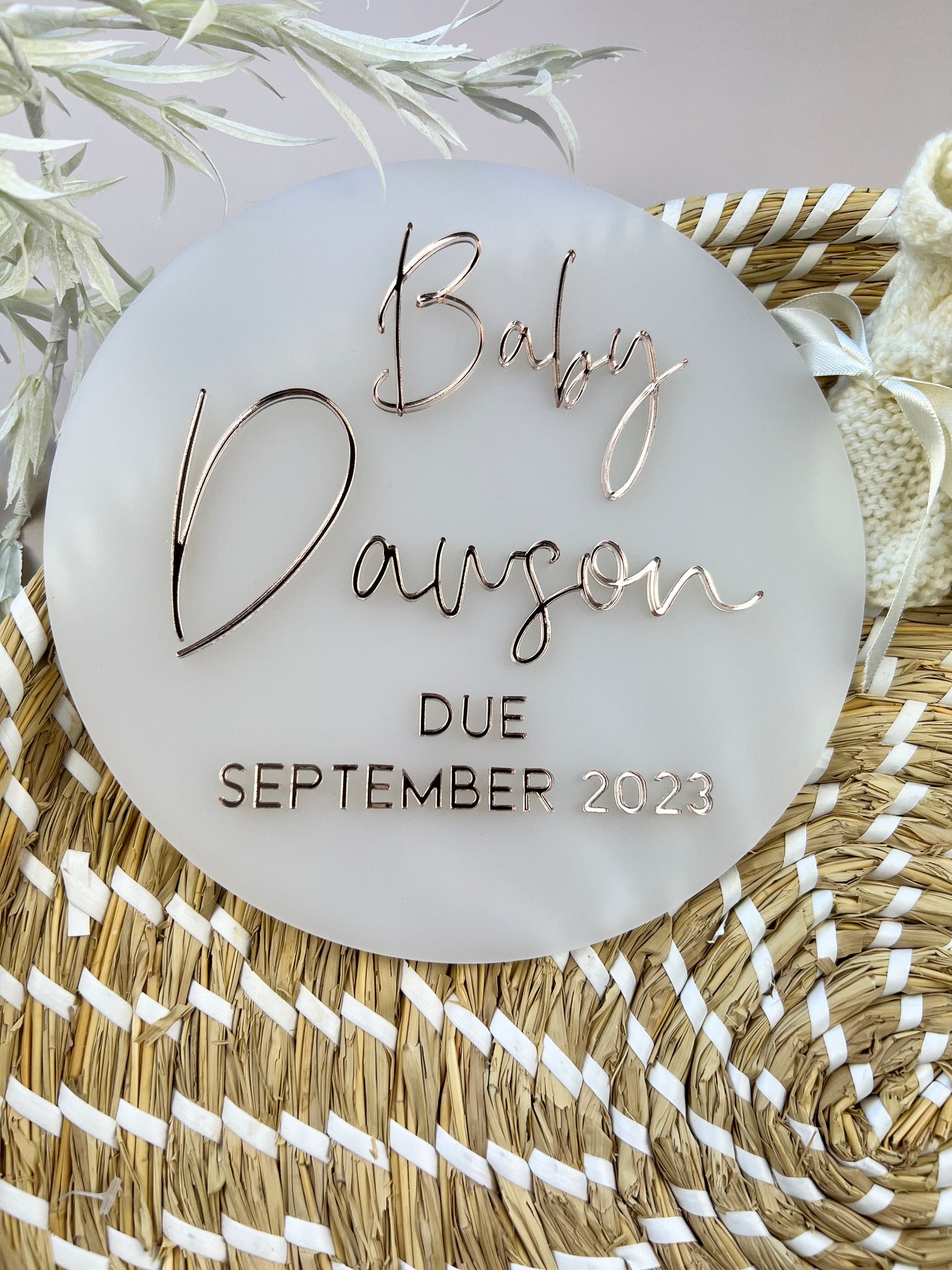 3D Acrylic Baby Announcement Plaque