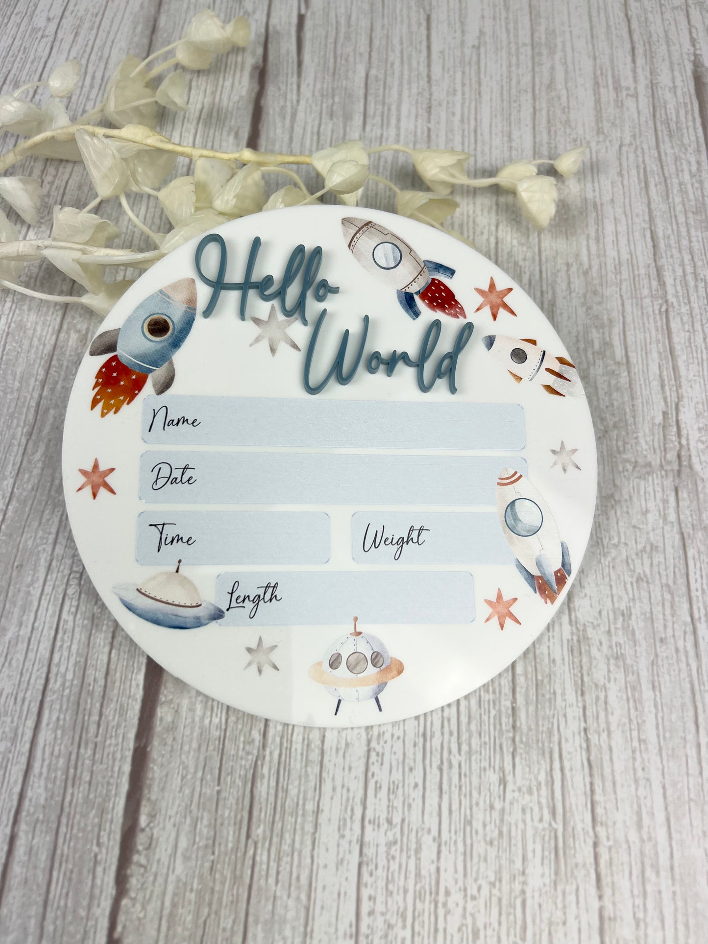 Birth Announcement Plaque (Space)