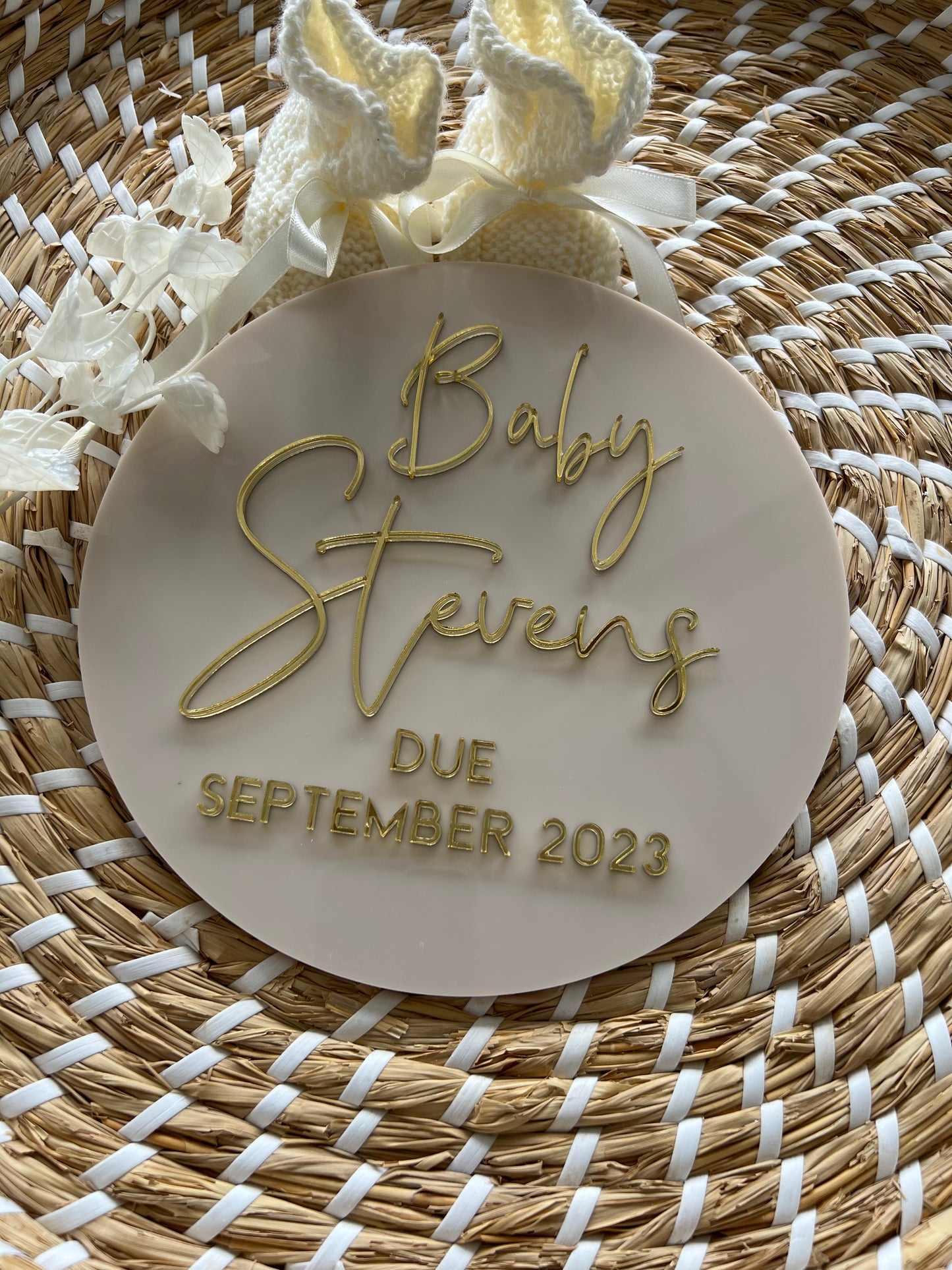 3D Acrylic Baby Announcement Plaque