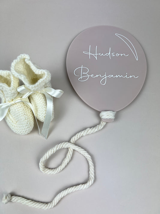 Acrylic 'Balloon' Announcement Plaque (Printed Text)