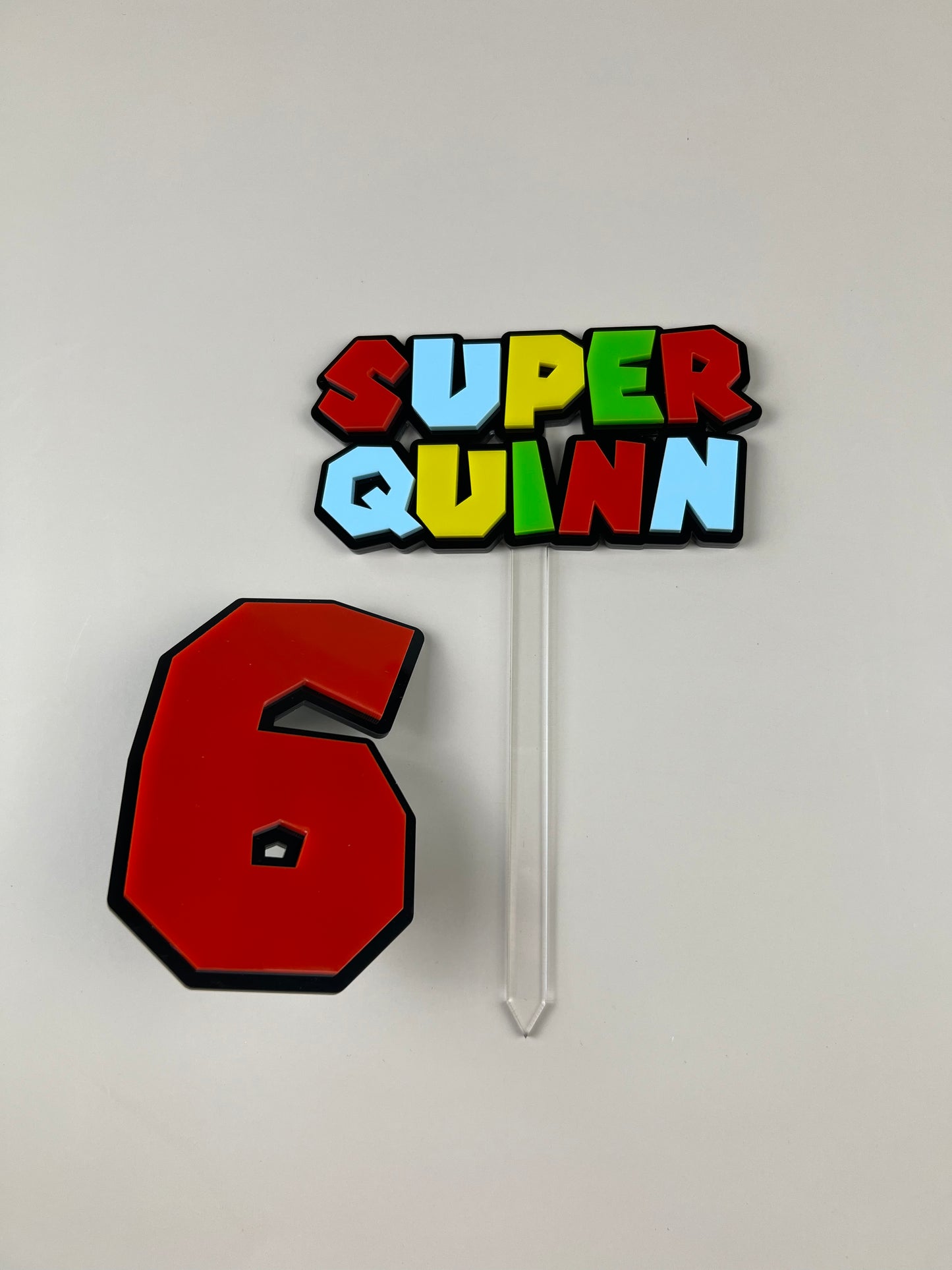 Super Mario Themed Acrylic Cake Topper