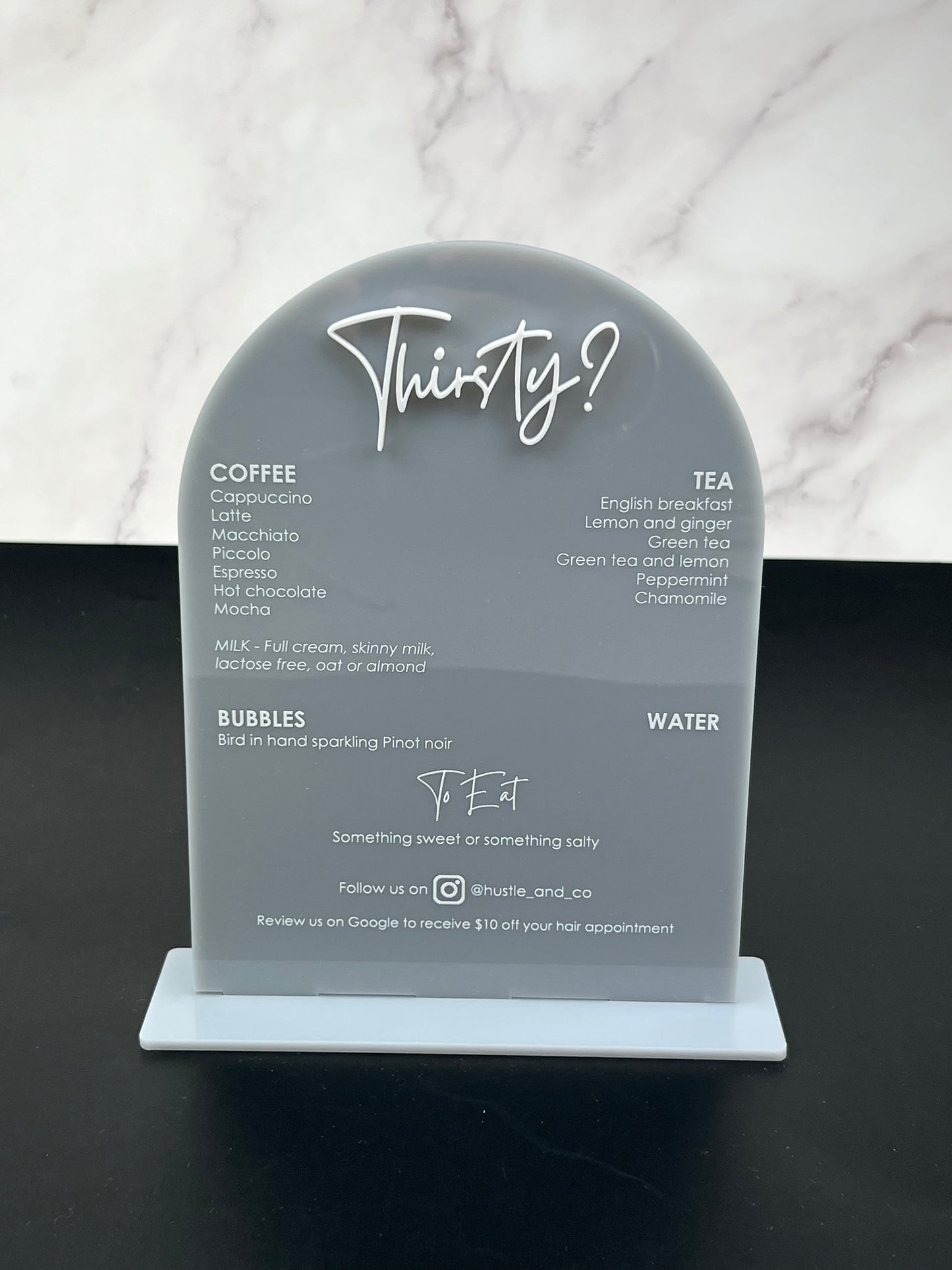 Acrylic Menu (Arch)