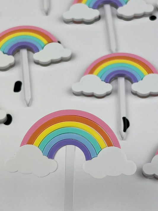 Acrylic Rainbow Cupcake Cake Toppers