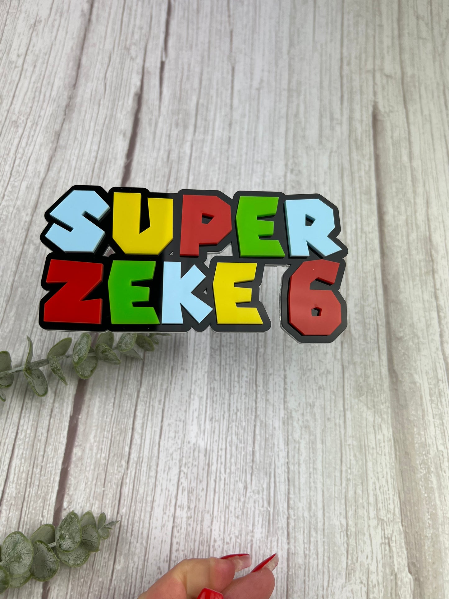 Super Mario Themed Acrylic Cake Topper