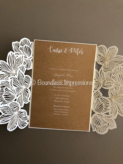 Lasercut 'Floral Lace' Invitation (Enclosure with Envelope Only)