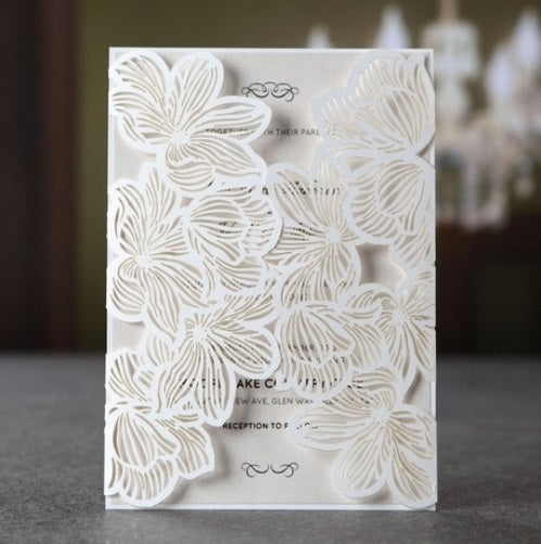 Lasercut 'Floral Lace' Invitation (Enclosure with Envelope Only)