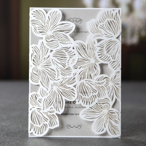 Lasercut 'Floral Lace' Invitation (Enclosure with Envelope Only)