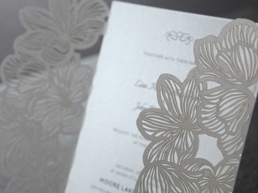 Lasercut 'Floral Lace' Invitation (Enclosure with Envelope Only)