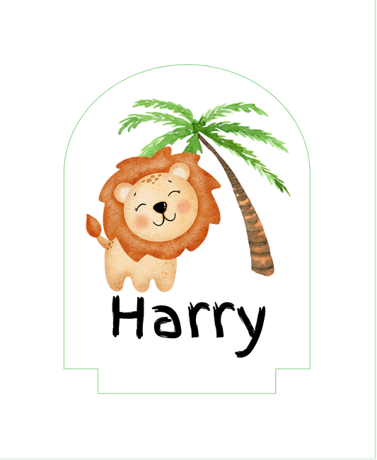 Personalised Arch Night Light - Printed Lion